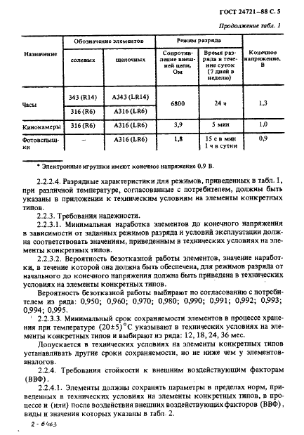 ГОСТ 24721-88 Элементы марганцево-цинковые цилиндрические. Общие технические условия (фото 6 из 28)