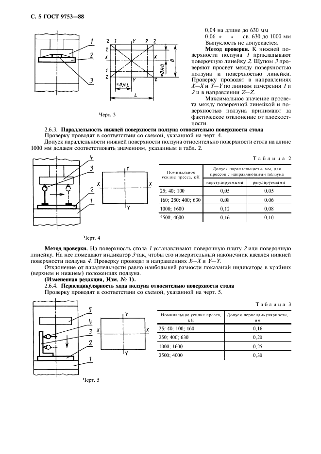 ГОСТ 9753-88 Прессы гидравлические одностоечные. Параметры и размеры. Нормы точности (фото 6 из 8)