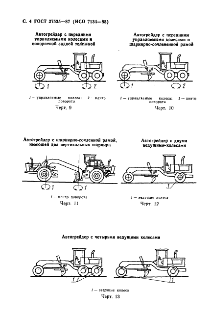 ГОСТ 27535-87 Машины землеройные. Автогрейдеры. Термины, определения и техническая характеристика для коммерческой документации (фото 5 из 25)
