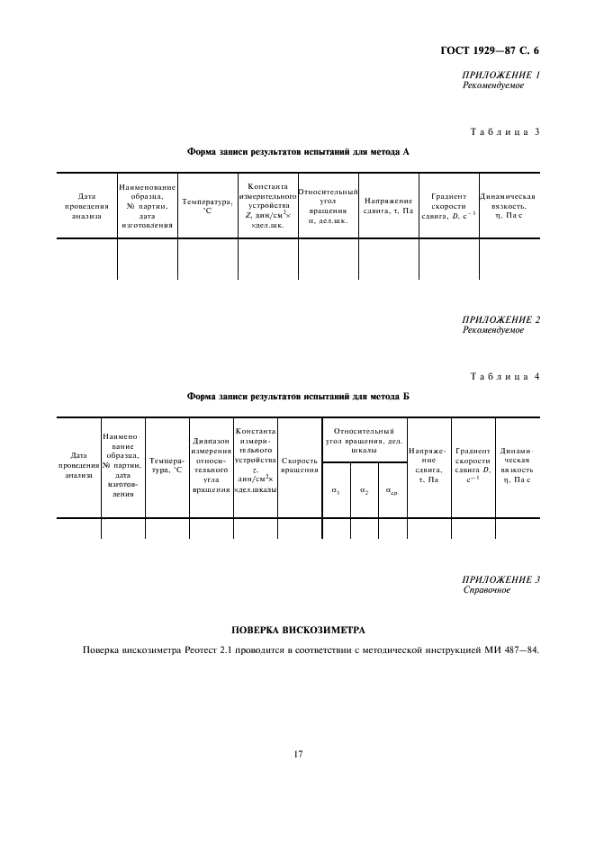 ГОСТ 1929-87 Нефтепродукты. Методы определения динамической вязкости на ротационном вискозиметре (фото 6 из 7)