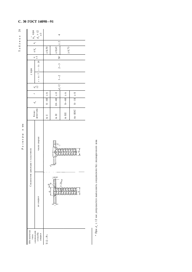ГОСТ 14098-91 Соединения сварные арматуры и закладных изделий железобетонных конструкций. Типы, конструкции и размеры (фото 31 из 41)