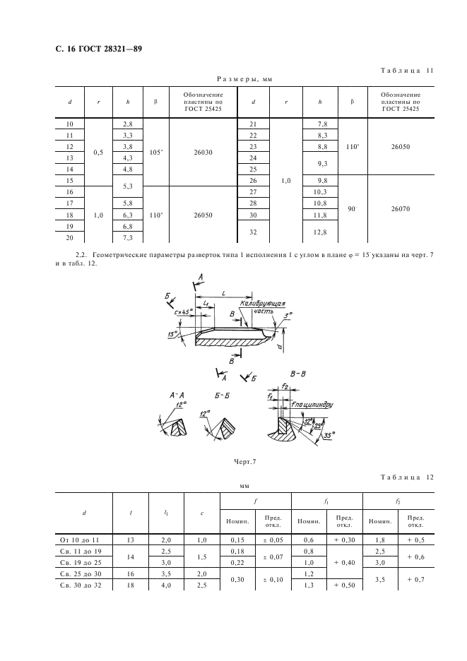 ГОСТ 28321-89 Развертки машинные, оснащенные твердосплавными напаиваемыми пластинами. Типы, параметры и размеры (фото 17 из 26)