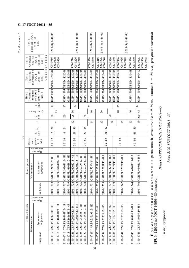 ГОСТ 26611-85 Резцы токарные проходные, подрезные и копировальные с креплением сменных пластин прихватом сверху. Конструкция и размеры  (фото 17 из 69)