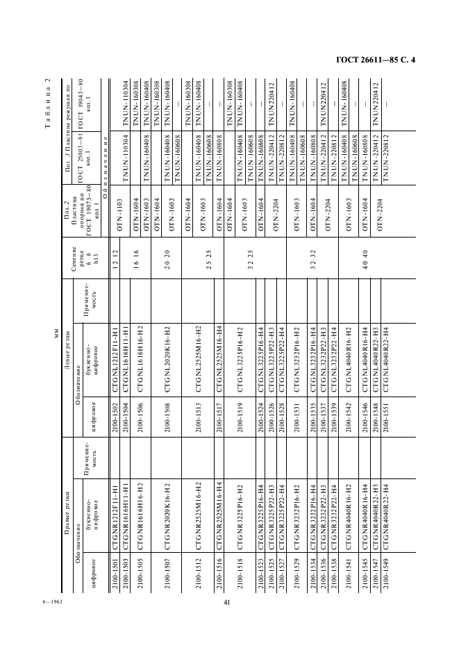 ГОСТ 26611-85 Резцы токарные проходные, подрезные и копировальные с креплением сменных пластин прихватом сверху. Конструкция и размеры  (фото 4 из 69)