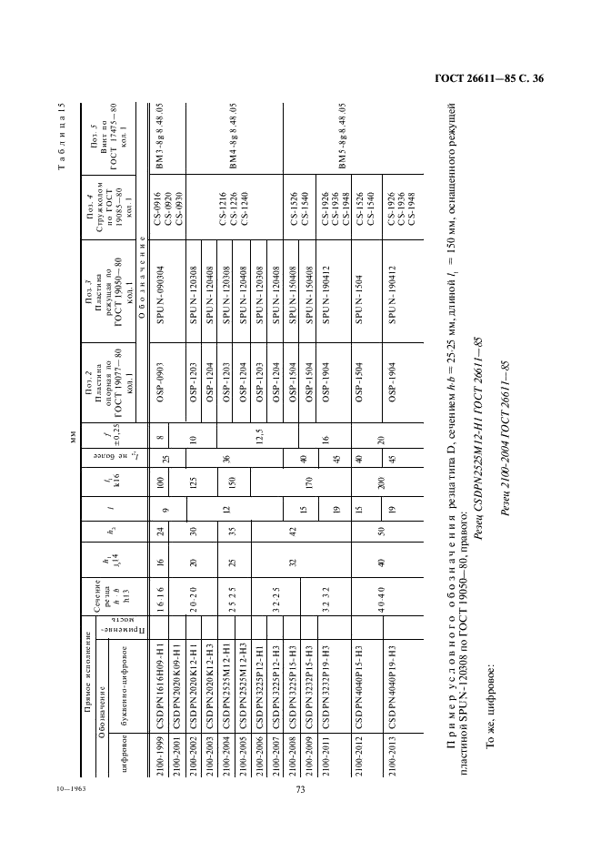 ГОСТ 26611-85 Резцы токарные проходные, подрезные и копировальные с креплением сменных пластин прихватом сверху. Конструкция и размеры  (фото 36 из 69)
