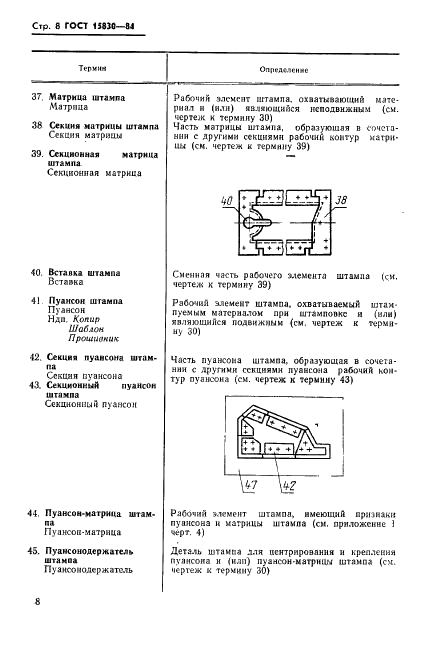 ГОСТ 15830-84 Обработка металлов давлением. Штампы. Термины и определения (фото 9 из 23)