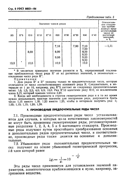 ГОСТ 8032-84 Предпочтительные числа и ряды предпочтительных чисел (фото 9 из 18)