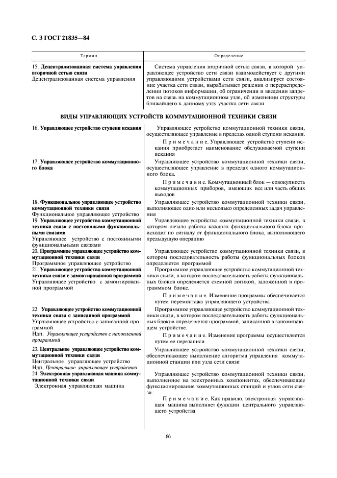 ГОСТ 21835-84 Устройства коммутационной техники связи управляющие. Термины и определения (фото 3 из 8)