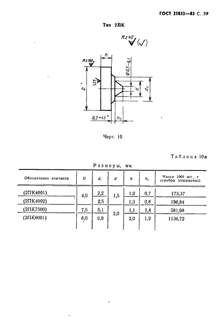 ГОСТ 25852-83 Контакт-детали электрические из благородных металлов и сплавов на их основе. Технические условия (фото 41 из 65)