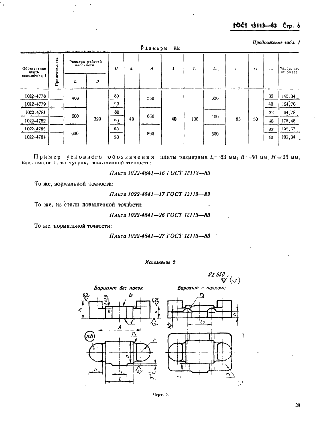 ГОСТ 13113-83 Штампы для листовой штамповки. Плиты-заготовки для штампов с осевым расположением направляющих узлов. Конструкция и размеры (фото 6 из 8)