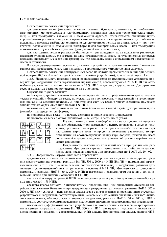 ГОСТ 8.453-82 Государственная система обеспечения единства измерений. Весы для статистического взвешивания. Методы и средства поверки (фото 10 из 12)