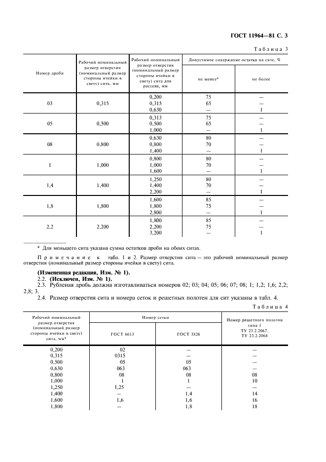 ГОСТ 11964-81 Дробь чугунная и стальная техническая. Общие технические условия (фото 4 из 11)