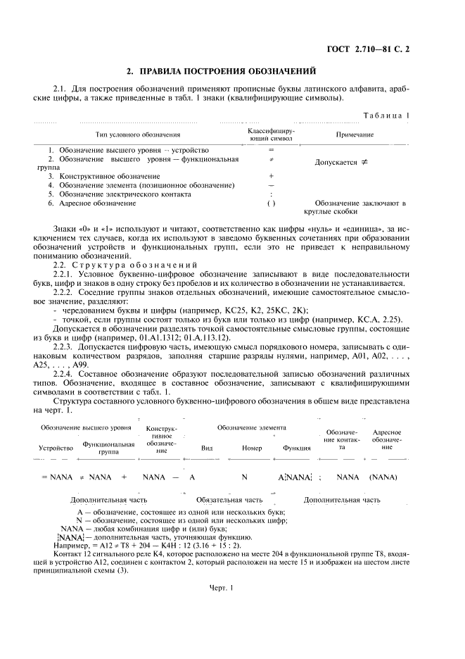 ГОСТ 2.710-81 Единая система конструкторской документации. Обозначения буквенно-цифровые в электрических схемах (фото 3 из 10)