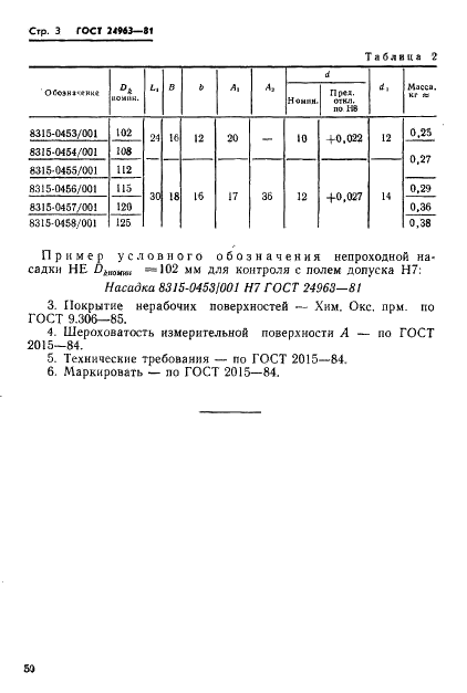 ГОСТ 24963-81 Пробки непроходные неполные диаметром от 102 до 125 мм. Конструкция и размеры (фото 3 из 3)