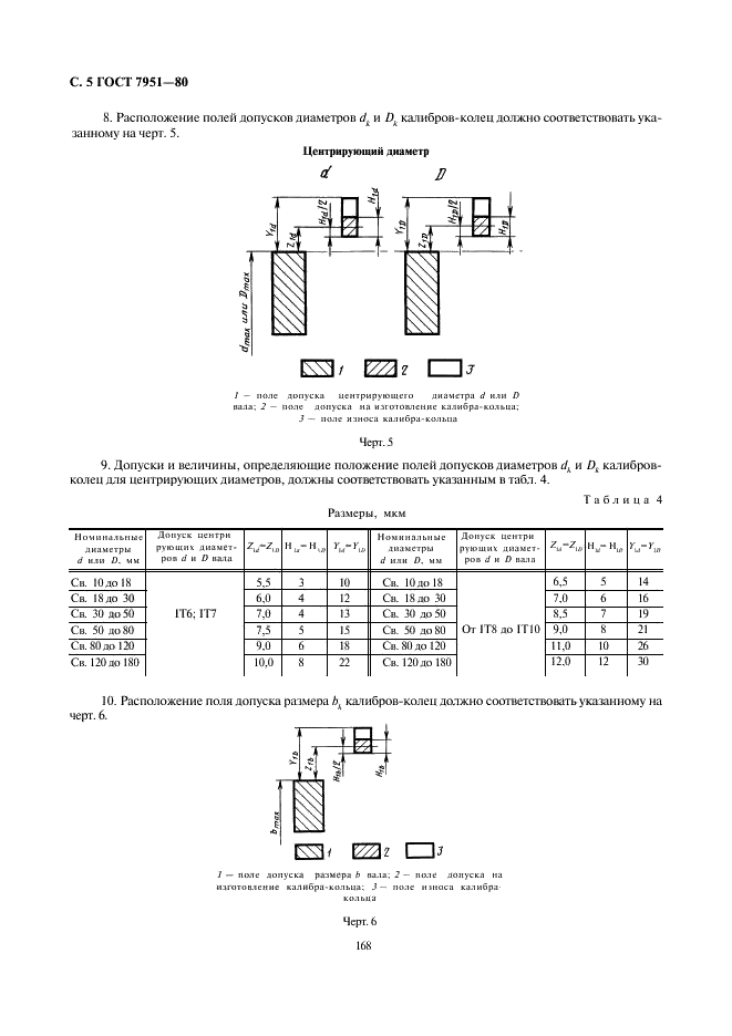 ГОСТ 7951-80 Калибры для контроля шлицевых прямобочных соединений. Допуски (фото 5 из 12)