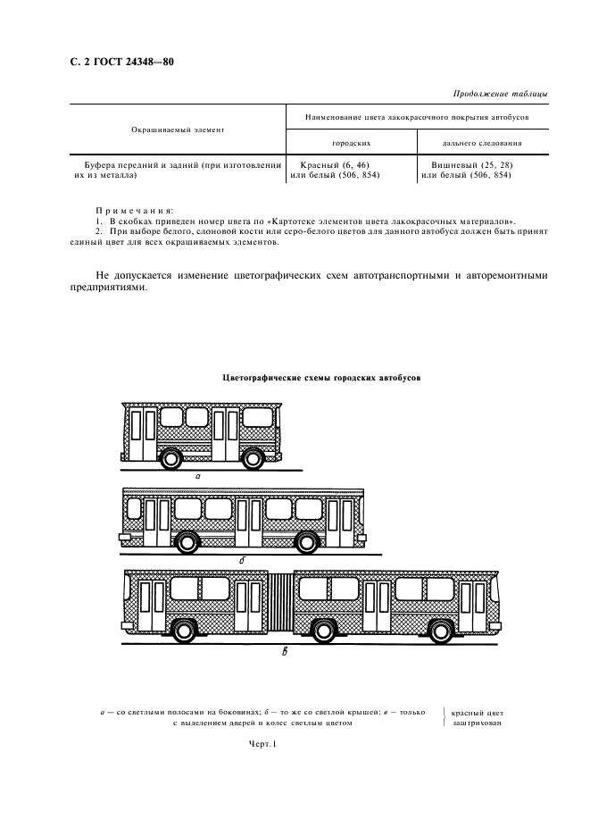 ГОСТ 24348-80 Автобусы городские и дальнего следования. Цветографические схемы. Общие технические требования (фото 3 из 6)