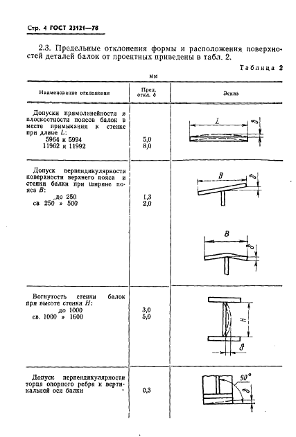 ГОСТ 23121-78 Балки подкрановые стальные для мостовых электрических кранов общего назначения грузоподьемностью до 50 т. Технические условия (фото 5 из 10)
