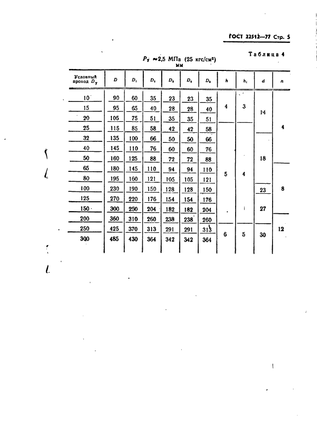 ГОСТ 22512-77 Фланцы с шипом или пазом стальные на Py до 6,4 МПа (64 кгс/см кв.) и Dy до 300 мм. Присоединительные размеры (фото 6 из 9)