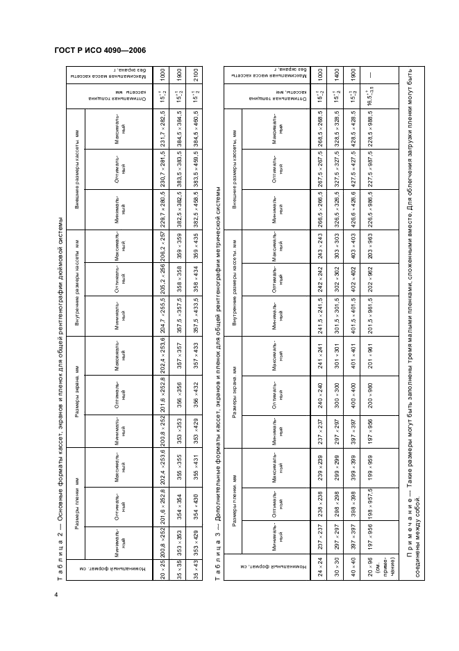 ГОСТ Р ИСО 4090-2006 Медицинские рентгенографические кассеты/экраны/пленки и пленки для твердых копий изображения. Размеры и технические требования (фото 8 из 28)