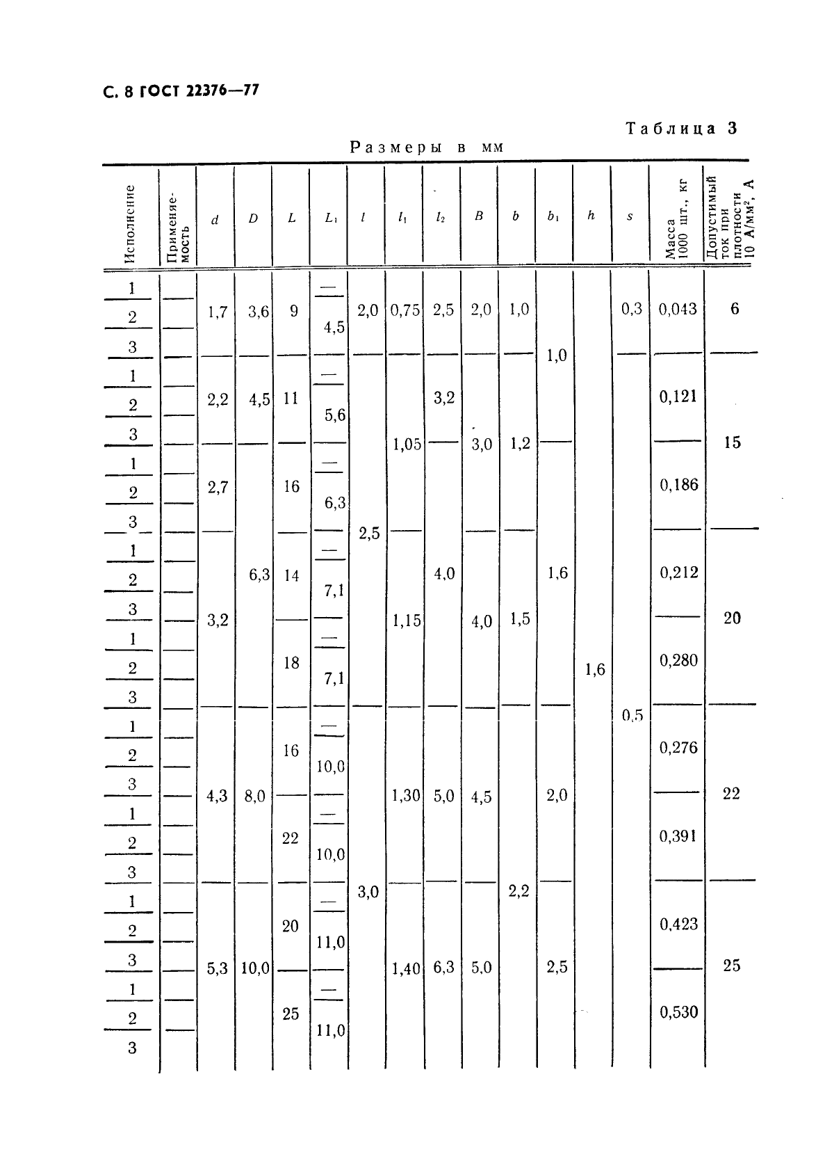 ГОСТ 22376-77 Лепестки односторонние, закрепляемые винтами или заклепками. Конструкция и размеры (фото 9 из 14)
