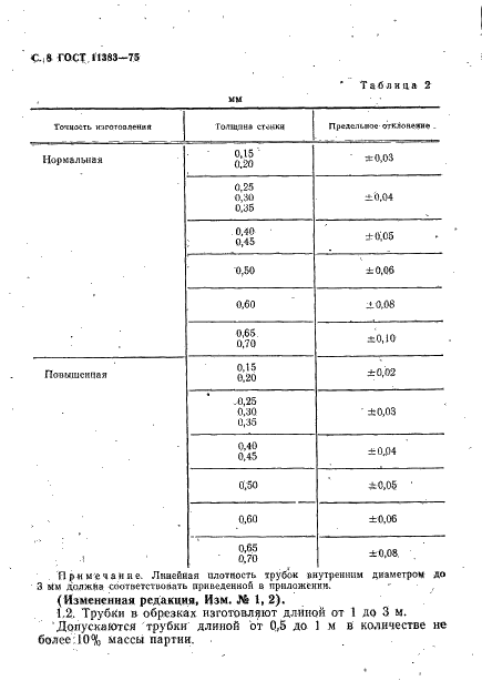 ГОСТ 11383-75 Трубки медные и латунные тонкостенные. Технические условия (фото 9 из 23)
