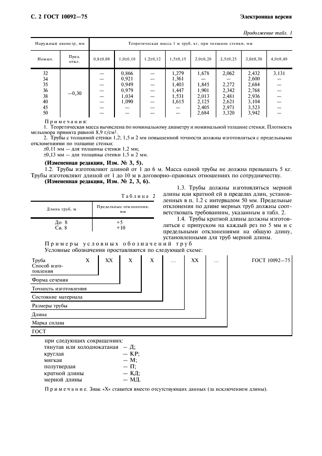 ГОСТ 10092-75 Трубы мельхиоровые для теплообменных аппаратов. Технические условия (фото 3 из 11)