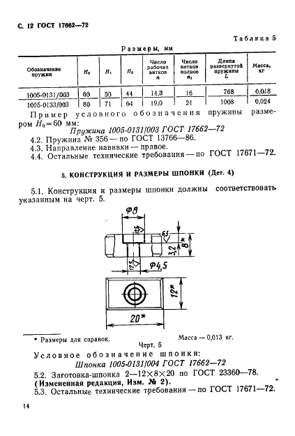ГОСТ 17662-72 Блоки сменных разделительных штампов листовой штамповки с диагональным расположением направляющих колонок. Конструкция и размеры (фото 14 из 15)
