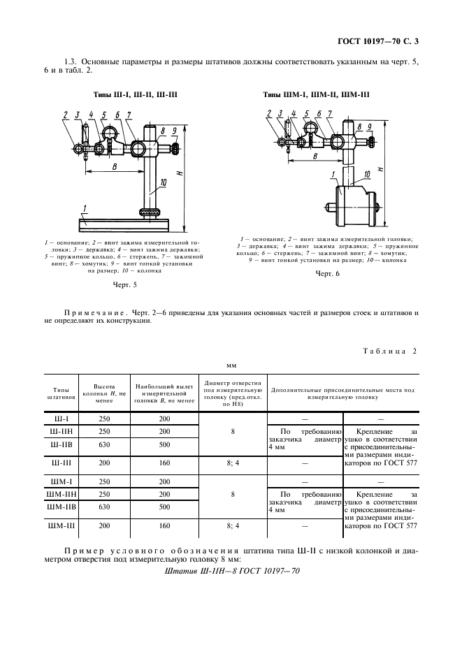 ГОСТ 10197-70 Стойки и штативы для измерительных головок. Технические условия (фото 4 из 10)