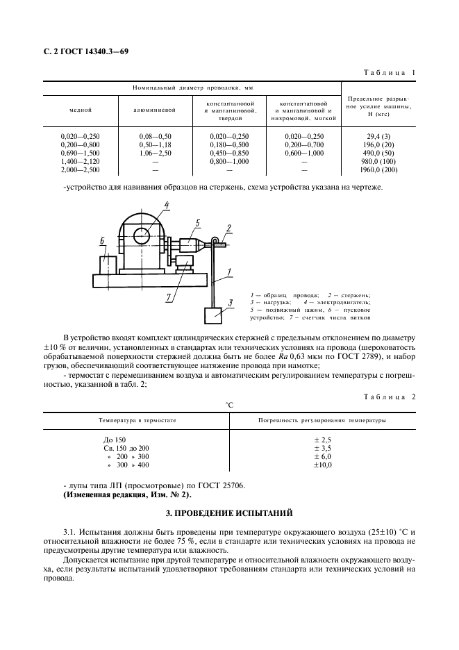 ГОСТ 14340.3-69 Провода эмалированные круглые. Методы испытания изоляции на пластичность (фото 3 из 5)