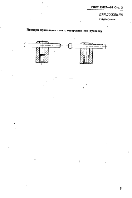 ГОСТ 13427-68 Гайки с отверстием под рукоятку для станочных приспособлений. Конструкция (фото 3 из 5)