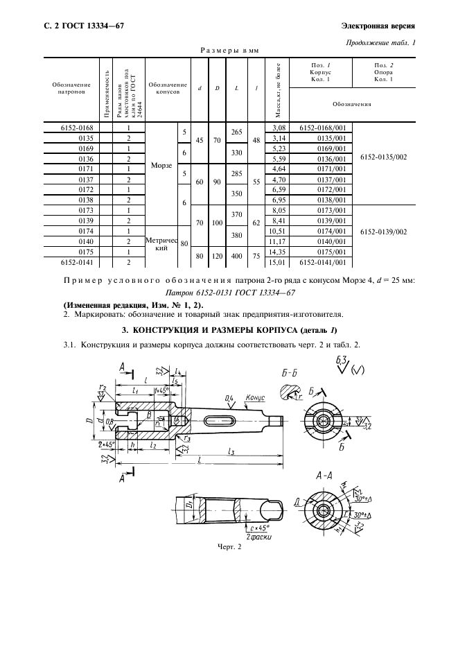 ГОСТ 13334-67 Патроны поводковые. Конструкция и размеры (фото 3 из 7)