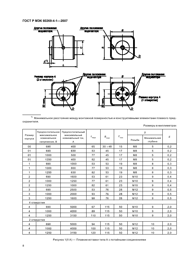 ГОСТ Р МЭК 60269-4-1-2007 Предохранители плавкие низковольтные. Часть 4-1. Дополнительные требования к плавким вставкам для защиты полупроводниковых устройств. Разделы 1-III. Примеры типов стандартизованных плавких вставок (фото 11 из 15)