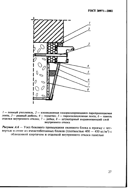ГОСТ 30971-2002 Швы монтажные узлов примыканий оконных блоков к стеновым проемам. Общие технические условия (фото 32 из 63)