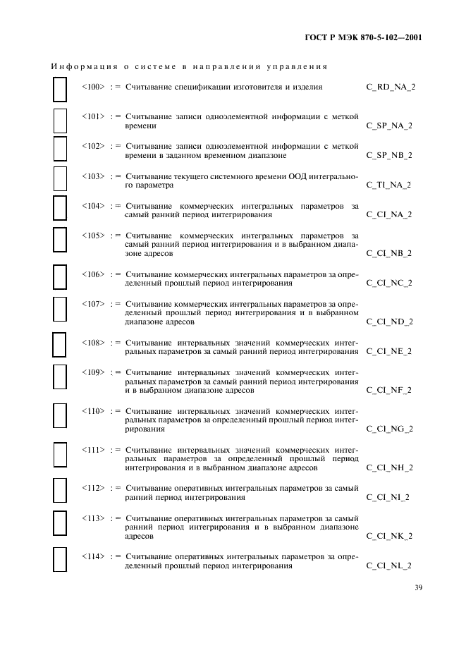 ГОСТ Р МЭК 870-5-102-2001 Устройства и системы телемеханики. Часть 5. Протоколы передачи. Раздел 102. Обобщающий стандарт по передаче интегральных параметров в энергосистемах (фото 42 из 49)