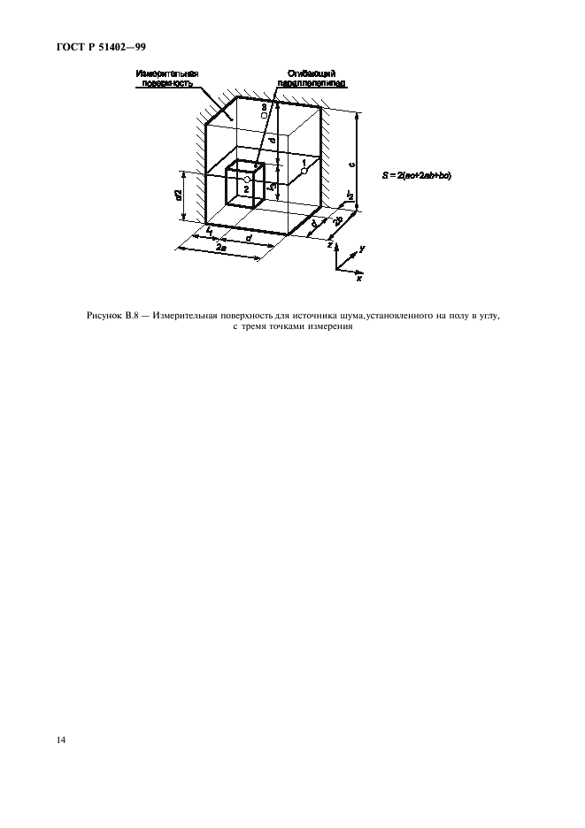 ГОСТ Р 51402-99 Шум машин. Определение уровней звуковой мощности источников шума по звуковому давлению. Ориентировочный метод с использованием измерительной поверхности над звукоотражающей плоскостью (фото 17 из 19)