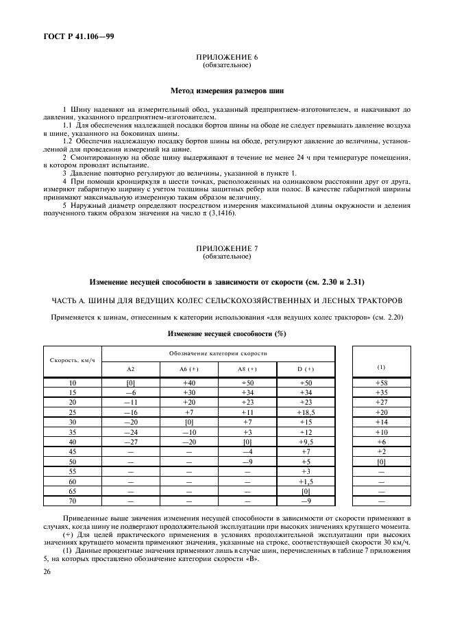 ГОСТ Р 41.106-99 Единообразные предписания, касающиеся официального утверждения пневматических шин для сельскохозяйственных транспортных средств и их прицепов (фото 29 из 35)