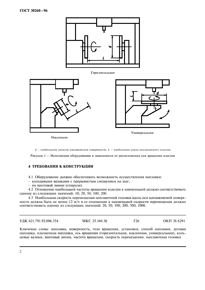 ГОСТ 30260-96 Оборудование для наплавки поверхностей тел вращения. Типы, основные параметры и размеры (фото 4 из 4)