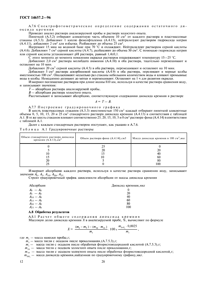 ГОСТ 14657.2-96 Боксит. Методы определения диоксида кремния (фото 14 из 15)