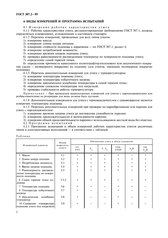 ГОСТ 307.2-95 Электроутюги бытового и аналогичного назначения. Методы измерения рабочих характеристик (фото 4 из 20)