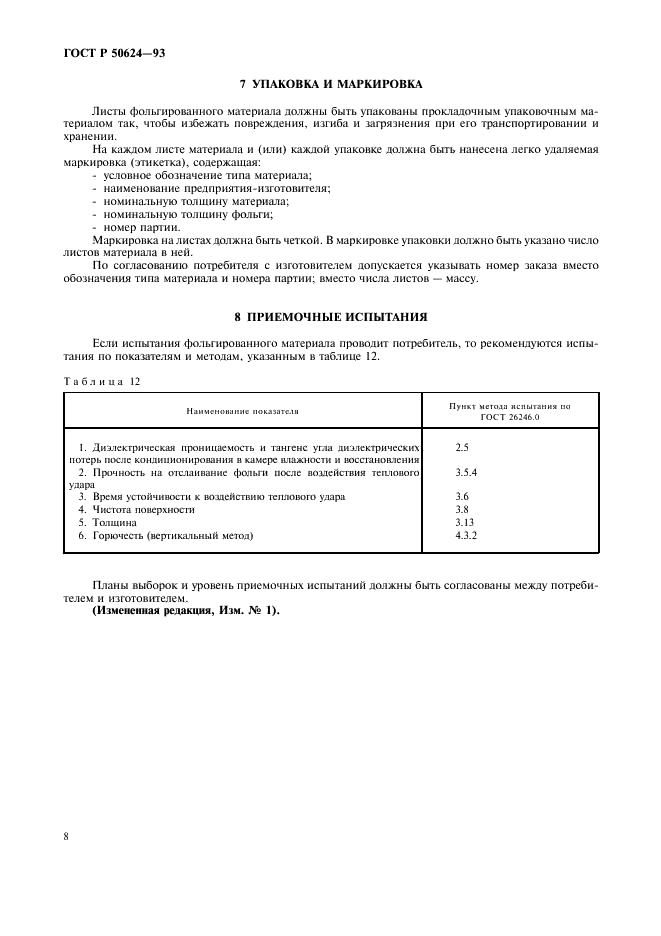 ГОСТ Р 50624-93 Материал электроизоляционный фольгированный нормированной горючести для печатных плат на основе целлюлозной бумаги, пропитанной эпоксидным связующим (внутренние слои), и стеклоткани, пропитанной эпоксидным связующим (наружные слои) (вертикальный метод горения). Технические условия (фото 10 из 12)
