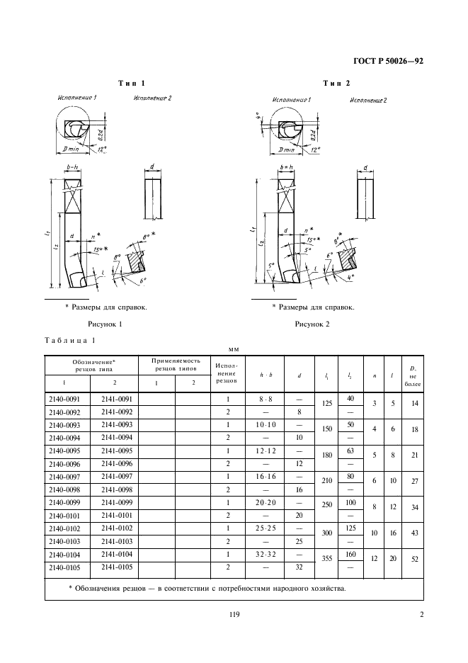 ГОСТ Р 50026-92 Резцы токарные расточные с твердосплавными пластинами. Типы и размеры (фото 3 из 4)