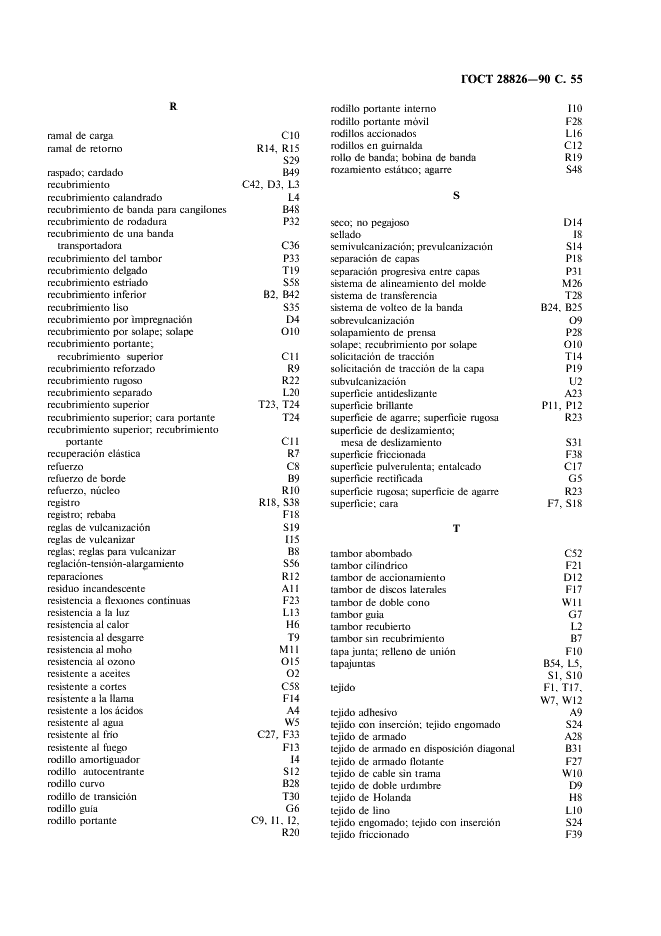 ГОСТ 28826-90 Ленты конвейерные. Список эквивалентных терминов (фото 56 из 62)