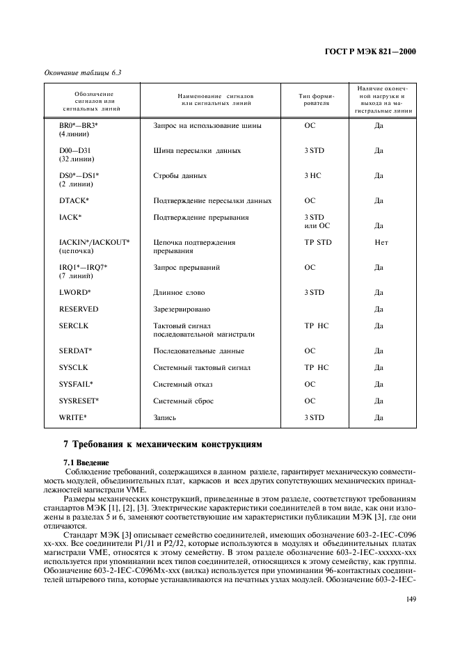 ГОСТ Р МЭК 821-2000 Магистраль микропроцессорных систем для обмена информацией разрядностью от 1 до 4 байтов (магистраль VME) (фото 159 из 214)