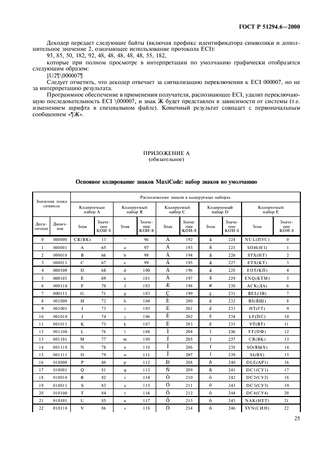 ГОСТ Р 51294.6-2000 Автоматическая идентификация. Кодирование штриховое. Спецификация символики MaxiCode (Максикод) (фото 29 из 54)