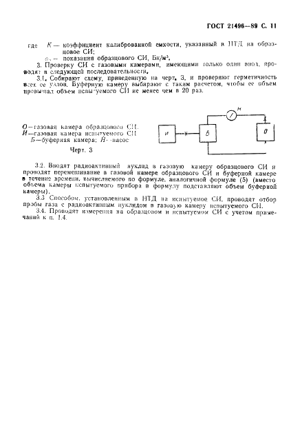 ГОСТ 21496-89 Средства измерений объемной активности радионуклидов в газе. Общие технические требования и методы испытаний (фото 12 из 14)