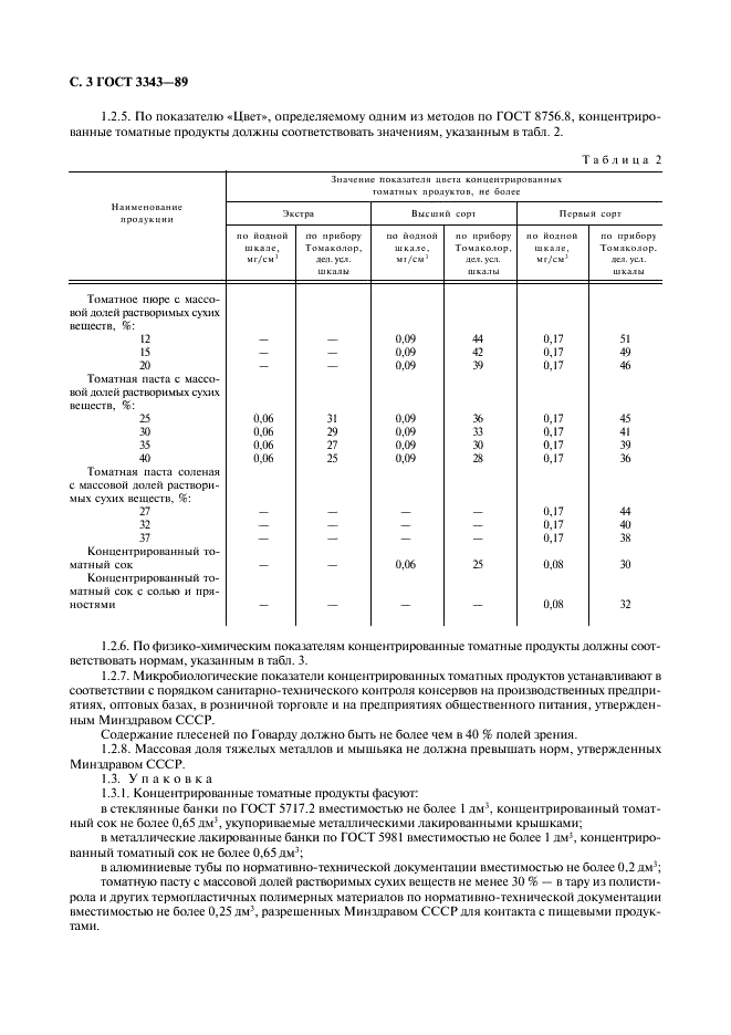 ГОСТ 3343-89 Продукты томатные концентрированные. Общие технические условия (фото 4 из 10)