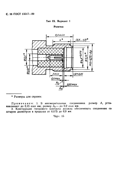ГОСТ 13317-89 Элементы соединения СВЧ трактов радиоизмерительных приборов. Присоединительные размеры (фото 17 из 46)
