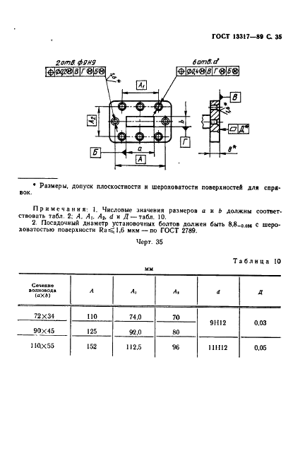 ГОСТ 13317-89 Элементы соединения СВЧ трактов радиоизмерительных приборов. Присоединительные размеры (фото 36 из 46)