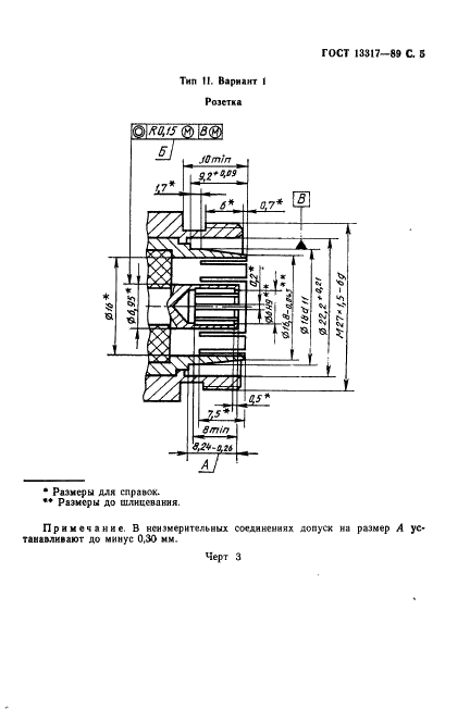 ГОСТ 13317-89 Элементы соединения СВЧ трактов радиоизмерительных приборов. Присоединительные размеры (фото 6 из 46)
