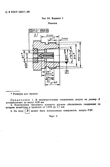 ГОСТ 13317-89 Элементы соединения СВЧ трактов радиоизмерительных приборов. Присоединительные размеры (фото 9 из 46)